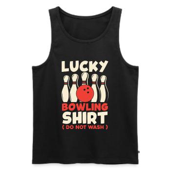 Happy Bowling Shirt Don’t Wash - Débardeur bio Premium Homme - noir - Devant - Michal (187cm)