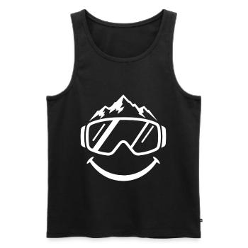 Funny Face Apres Ski Party Crew Snow Skiing Ski - Men's Premium Organic Tank Top - black - Front - Michal (187cm)