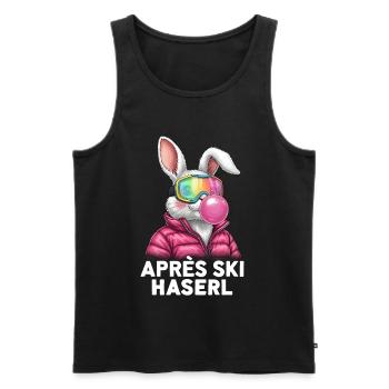 Apres Ski Haserl Pink Bubble Gum - Männer Premium Bio Tank Top - Schwarz - Vorne - AI Model Male 178 light (178cm)