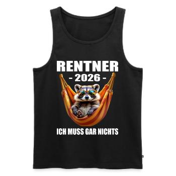 Retraités 2026 - Débardeur bio Premium Homme - noir - Devant - AI Model Male 178 light (178cm)