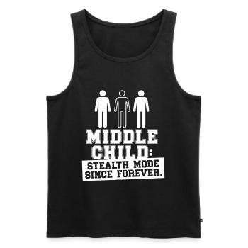 Middle Child Middle Child Brother Sister - Men's Premium Organic Tank Top - black - Front - AI Model Male 178 light (178cm)