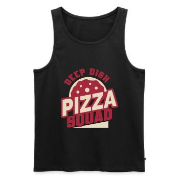 Plat profond Pizza Squad Chicargo - Débardeur bio Premium Homme - noir - Devant - AI Model Male 178 light (178cm)