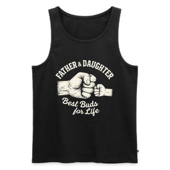 Vater Tochter Fist Bump – Beste Freunde für immer - Männer Premium Bio Tank Top - Schwarz - Vorne - AI Model Male 178 light (178cm)