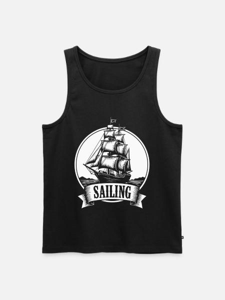 Sailing Sailing Ship Maritim Ahoy - Men's Premium Organic Tank Top - black