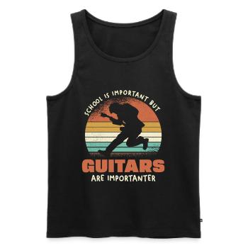 Guitars Are Importanter Retro - Männer Premium Bio Tank Top - Schwarz - Vorne - Michal (187cm)