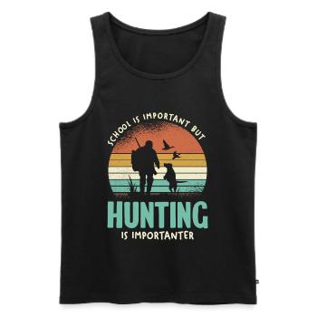 Hunting is important - Men's Premium Organic Tank Top - black - Front - AI Model Male 178 light (178cm)