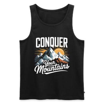 Motivation Inspiration pour les amateurs de plein air et de fitness - Débardeur bio Premium Homme - noir - Devant - Michal (187cm)