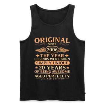Original 2006 Vintage - 20th Birthday - Men's Premium Organic Tank Top - black - Front - Michal (187cm)