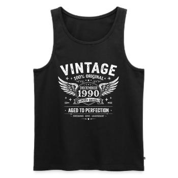 Jahrgang Dezember 1990 Geburtstag 1990 Geschenk - Männer Premium Bio Tank Top - Schwarz - Vorne - Michal (187cm)