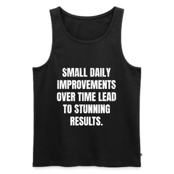 small daily improvements over time lead to stunnin - Männer Premium Bio Tank Top - Schwarz - Vorne - AI Model Male 178 light (178cm)