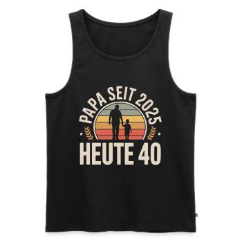 Papa Seit 2025 Heute 40 Vintage - Männer Premium Bio Tank Top - Schwarz - Vorne - AI Model Male 178 light (178cm)