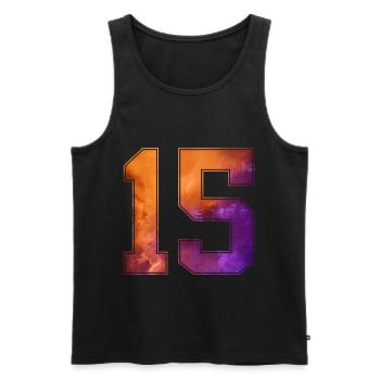 NR. 15 NUMMER 15 COLLEGE 15. GEBURTSTAG - Männer Premium Bio Tank Top - Schwarz - Vorne - Michal (187cm)