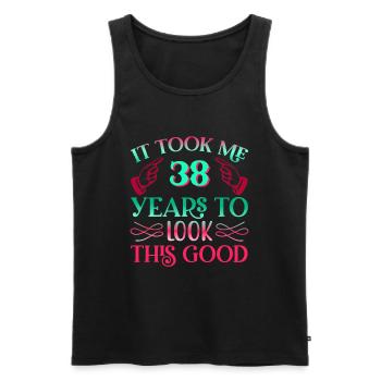 It took 38 years to look so good - Men's Premium Organic Tank Top - black - Front - Michal (187cm)