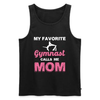 Gymnast Mom Favorite Motif - Men's Premium Organic Tank Top - black - Front - AI Model Male 178 light (178cm)