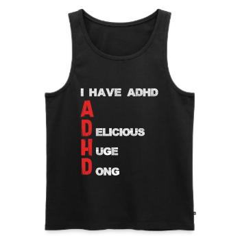 ADHD Lettering Vertical Accents - Men's Premium Organic Tank Top - black - Front - AI Model Male 178 light (178cm)
