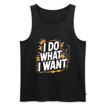 Ich tu, was ich will - Männer Premium Bio Tank Top - Schwarz - Vorne - Michal (187cm)