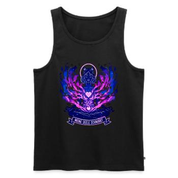 Mystical cat, my soul purrs - Men's Premium Organic Tank Top - black - Front - AI Model Male 178 light (178cm)
