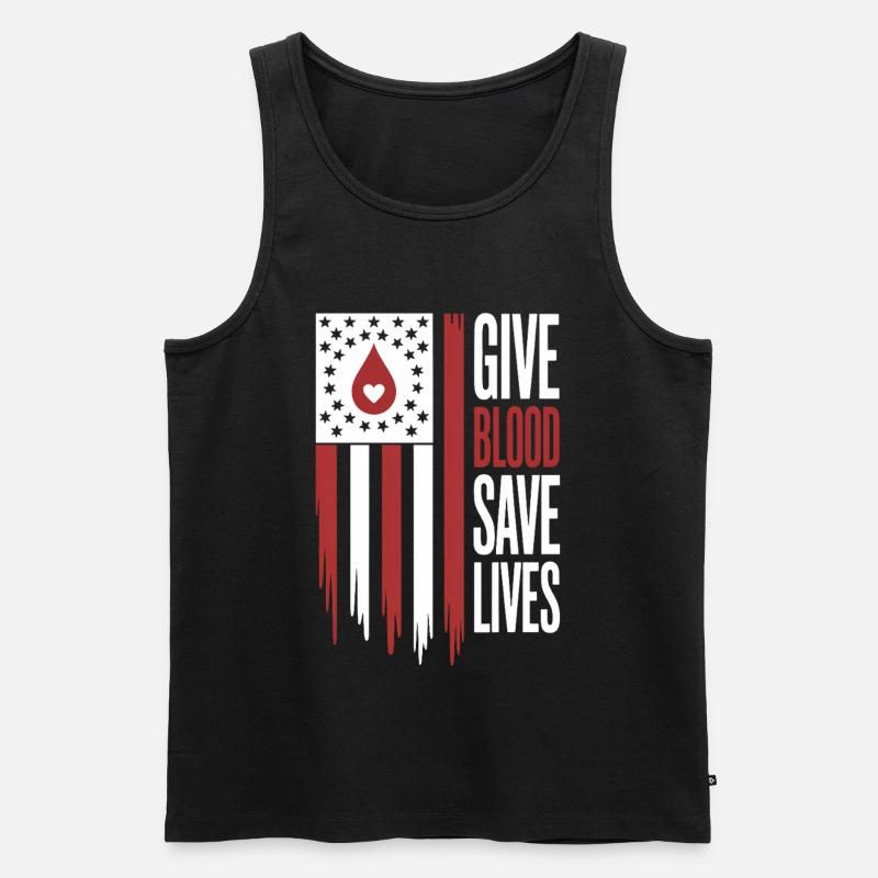 Blutspender Blutspende - Männer Premium Bio Tank Top - Schwarz