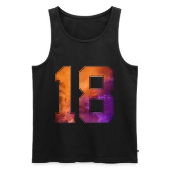 NON. 18 NUMÉRO 18 COLLÈGE 18E ANNIVERSAIRE - Débardeur bio Premium Homme - noir - Devant - Michal (187cm)