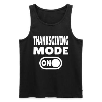 Thanksgiving Mode ON - Men's Premium Organic Tank Top - black - Front - AI Model Male 178 light (178cm)