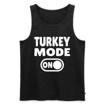 Turkey Mode ON - Men's Premium Organic Tank Top - black - Front - AI Model Male 178 light (178cm)