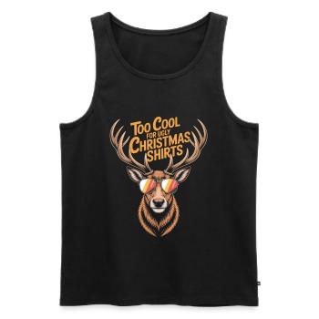 Hirsch mit Geweih Ugly christmas - Männer Premium Bio Tank Top - Schwarz - Vorne - AI Model Male 178 light (178cm)