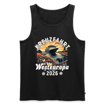 Cruise Western Europe 2026 - Men's Premium Organic Tank Top - black - Front - AI Model Male 178 light (178cm)