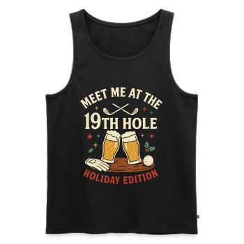 Treffen Sie mich bei der 19. Loch Holiday Edition - Männer Premium Bio Tank Top - Schwarz - Vorne - Michal (187cm)