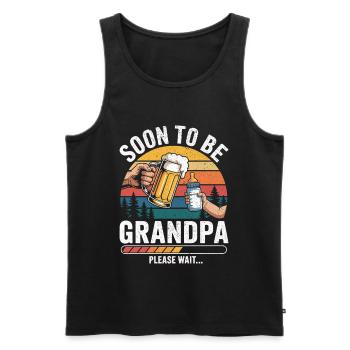 Grandpa-to-be loading future grandfather - Men's Premium Organic Tank Top - black - Front - Michal (187cm)