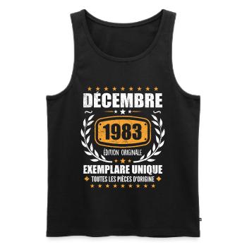 Dezember 1983 Geburtstag - geboren im Dezember 1983 - Männer Premium Bio Tank Top - Schwarz - Vorne - Michal (187cm)