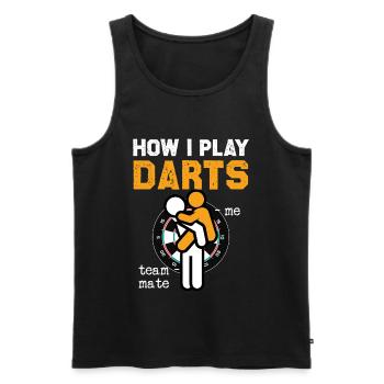 Darts Umarmung Teamgeist - Débardeur bio Premium Homme - noir - Devant - AI Model Male 178 light (178cm)
