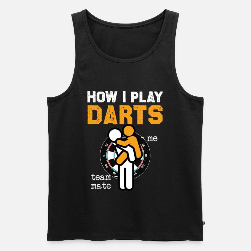 Darts Umarmung Teamgeist - Männer Premium Bio Tank Top - Schwarz