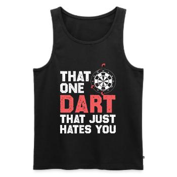 Dart that hates you - Men's Premium Organic Tank Top - black - Front - AI Model Male 178 light (178cm)
