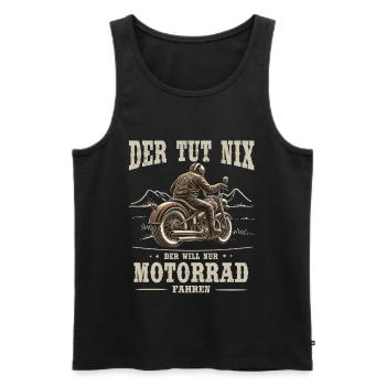 Rentner Alter Mann Der will Nur Motorrad Fahren - Männer Premium Bio Tank Top - Schwarz - Vorne - Michal (187cm)