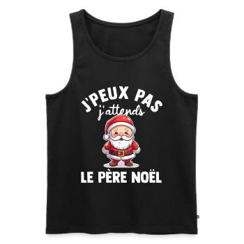 Je Peux Pas J'attends le Père Noël Joyeux Noel  - Débardeur bio Premium Homme - noir - Devant - Michal (187cm)