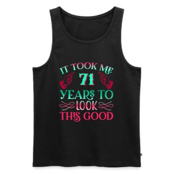 It took 71 years to look so good - Men's Premium Organic Tank Top - black - Front - AI Model Male 178 light (178cm)