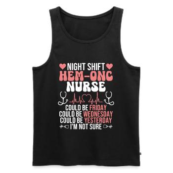  Hematology Department Hem/Onc Nursing Night Shift - Men's Premium Organic Tank Top - black - Front - AI Model Male 178 light (178cm)