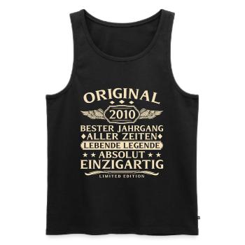 Vintage 2010 Born Living Legend Birthday - Men's Premium Organic Tank Top - black - Front - Michal (187cm)