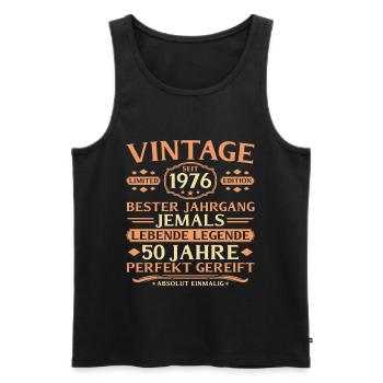 1976 Vintage Absolutely Unique 50th Birthday - Men's Premium Organic Tank Top - black - Front - AI Model Male 178 light (178cm)