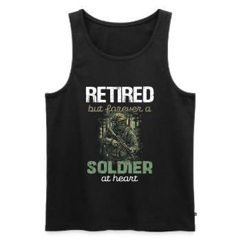 Ruhestand Soldat im Herzen - Männer Premium Bio Tank Top - Schwarz - Vorne - Michal (187cm)
