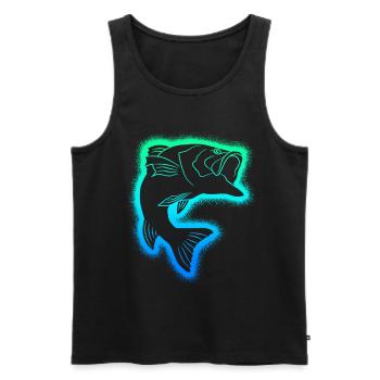 Fishing Fisherman Kids Men's Angler Boys - Men's Premium Organic Tank Top - black - Front - AI Model Male 178 light (178cm)