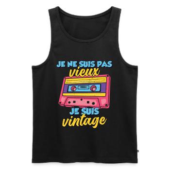I'm Not Old I'm Vintage Birthday - Men's Premium Organic Tank Top - black - Front - Michal (187cm)
