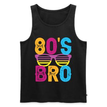 80s Birthday 80s Fancy Dress Party - Men's Premium Organic Tank Top - black - Front - Michal (187cm)