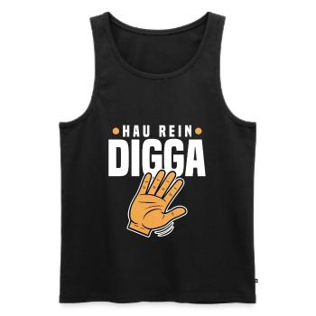 Hau Rein Digga - Männer Premium Bio Tank Top - Schwarz - Vorne - AI Model Male 178 light (178cm)