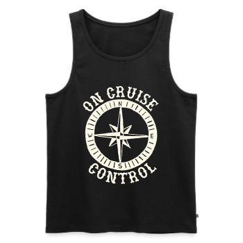 On Cruise Control Compass Crest Circle Emblem - Men's Premium Organic Tank Top - black - Front - AI Model Male 178 light (178cm)