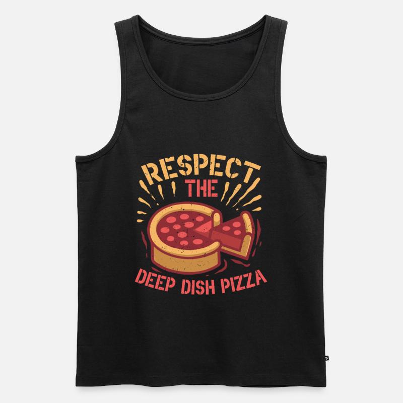 Deep Dish Pizza Chicargo - Männer Premium Bio Tank Top - Schwarz