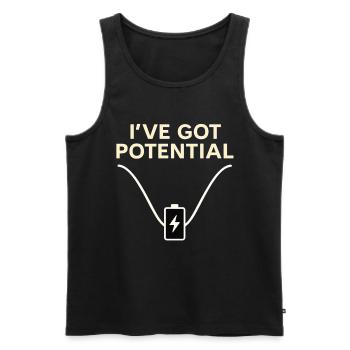 I've Got Potential – Funny Energy Shirt - Men's Premium Organic Tank Top - black - Front - Michal (187cm)