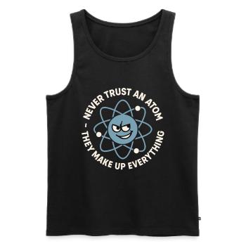 Blague drôle sur l’atome – Science Nerd Humour - Débardeur bio Premium Homme - noir - Devant - AI Model Male 178 light (178cm)