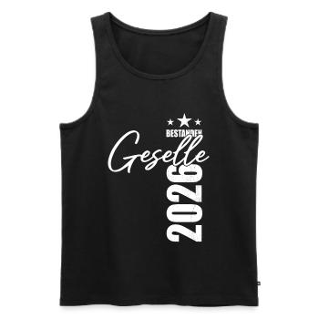 Geselle bestanden 2026 - Prüfung - Erfolg - Männer Premium Bio Tank Top - Schwarz - Vorne - Michal (187cm)