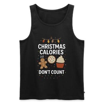 Christmas Calories Don't Count Funny Holiday - Men's Premium Organic Tank Top - black - Front - Michal (187cm)